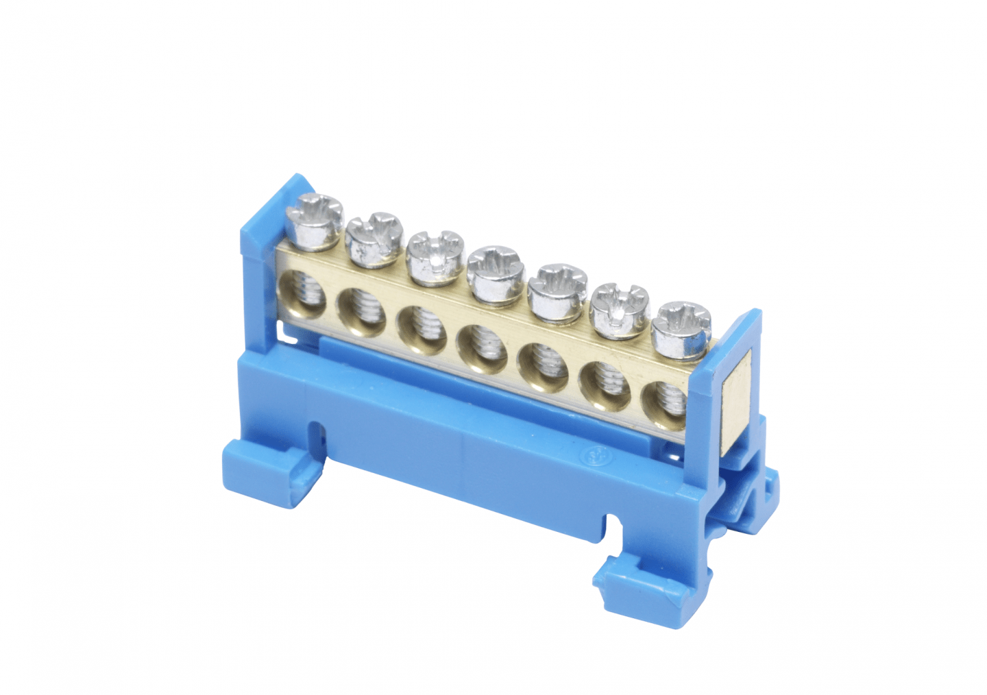 Neutral conductor rail with blue holder and 7 terminal points