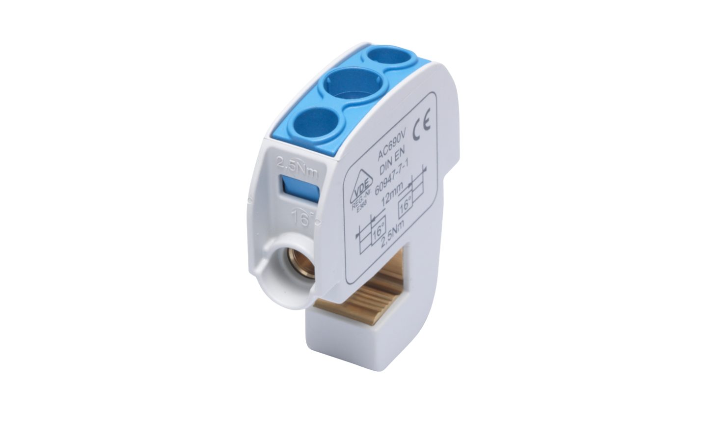 Sammelschienenabgreifklemme SSAK 16 mit blauem Deckel